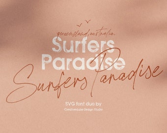 Calligraphy Font, Modern Calligraphy, Digital Fonts, Wedding Font, Invitation, Digital Download, Surfers Paradise SVG Script + Sans