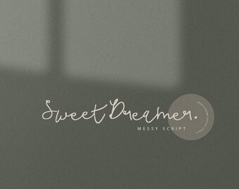 Sweet Dreamer script Typeface Font - Imperfect Hand Drawn - Extra font file for left and right swashes