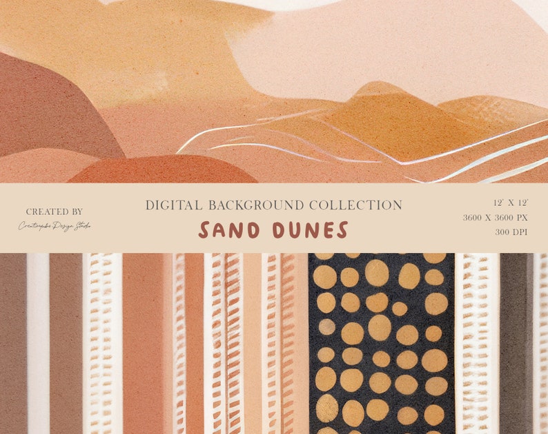 Sand Dunes Digital Background Paper Collection: Natural Textures, Coastal Vibes, Earth Tones, Printable, Instagram, Planner image 4