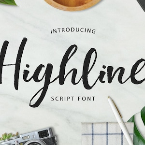 Digitaal lettertype Highline-scriptlettertype, Brush Wedding-lettertype, Kalligrafie, Handtekeninglettertype, Handgeschreven lettertype