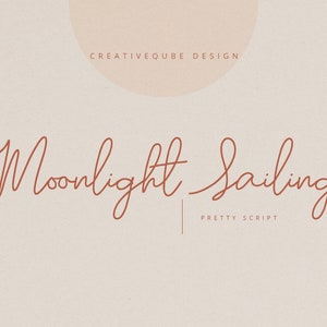 Calligraphy Font, Modern Calligraphy, Digital Fonts, Wedding Font, Invitation Font, Script Font, Digital Download, Moonlight Sailing