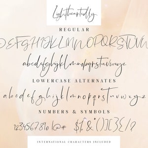 Calligraphy Font, Modern Calligraphy, Digital Fonts, Wedding Font, Invitation Font, Script Font, Digital Download, Lightheartedly image 2