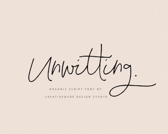 Unwitting Font - Script Fonts, Organic Font, Signature, Modern Calligraphy, Relaxed, Cricut Fonts, Procreate Fonts