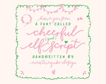 Fröhliche Elfen Schrift: Script & Christmas Doodles (Digitaler Download)
