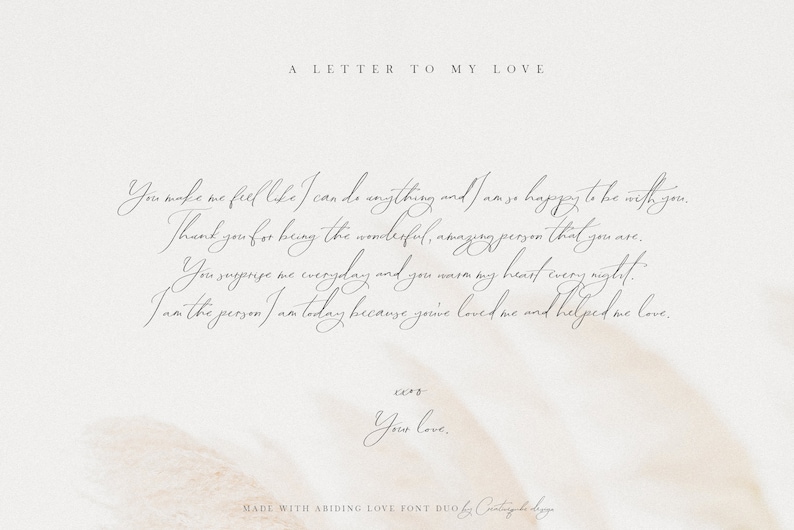 Modern Calligraphy Font Signature Style Digital Font Wedding Font Invitation Script Digital Download Abiding Love Script & Serif image 7