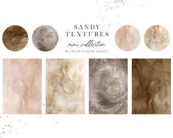 Sand Textures Watercolor mini Collection, Clip Art, Hand Painted, Planner sticker, Commercial Use, Night in the deep sandy textures clipart