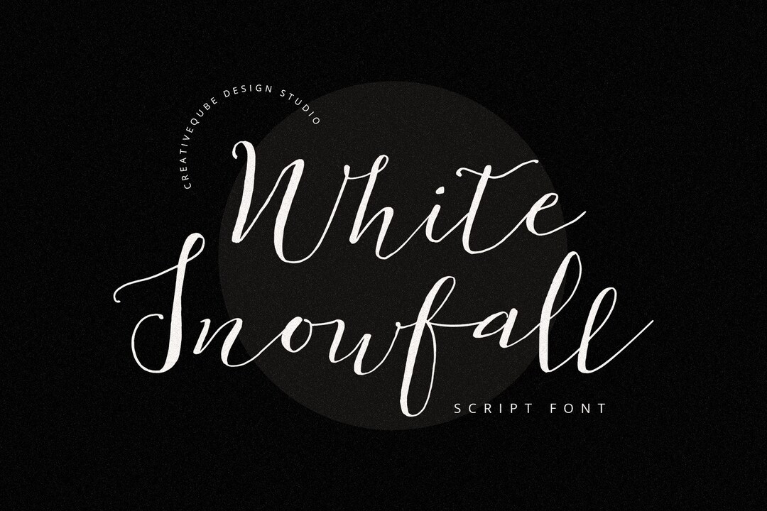 First Snow Script Font White Snowfall Script Font: Hand Drawn Calligraphy (digital Download ...