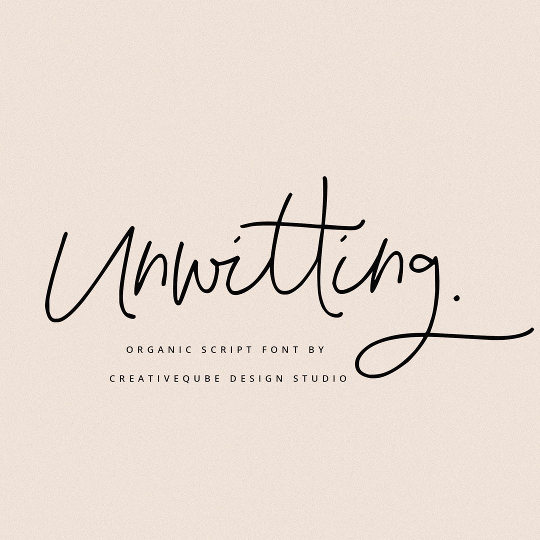 Organic Script Unwitting Font: Organic Script, Modern Calligraphy (OTF, TTF, WOFF) - Etsy