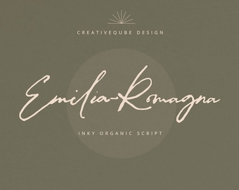 Emilia-Romagna Schreibschrift: Messy Inky Kalligraphie (OTF, TTF, WOFF)