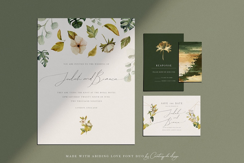 Modern Calligraphy Font Signature Style Digital Font Wedding Font Invitation Script Digital Download Abiding Love Script & Serif image 4