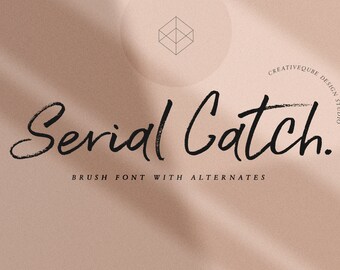 Serial Catch Script Font: Brush Calligraphy, Wedding Invitation (Digital Download)
