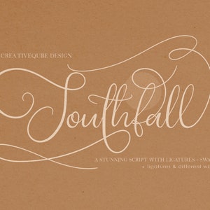 Calligraphy Font, Modern Calligraphy, Digital Fonts, Wedding Font, Invitation Font, Script Font, Digital Download, Southfall
