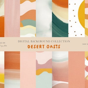 Digital Paper Pattern Collection: Desert Oasis - Colorful, textured, and Whimsical Designs for Scrapbooking, Crafts, Instagram, Planner