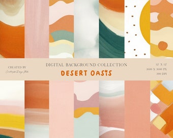 Digital Paper Pattern Collection: Desert Oasis - Colorful, textured, and Whimsical Designs for Scrapbooking, Crafts, Instagram, Planner