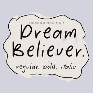 Dream Believer Schriftart - Handschrift Schriftart, süße Schriftart, Cricut Schriftarten, Procreate Schriftarten, Schriftarten für Cricut, geschriebene Schriftart, Lehrer Schriftarten, Canva Schriftart