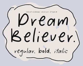 Dream Believer Schriftart - Lustiger handgeschriebener Stil (OTF, TTF, WOFF)