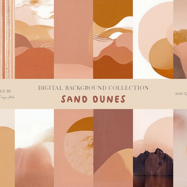 Collection de papier de fond numérique de dunes de sable : textures naturelles, vibrations côtières, tons de terre, imprimable, Instagram, planificateur