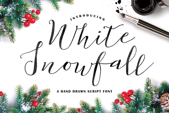 Calligraphy Font, Modern Calligraphy, Digital Fonts, Wedding Font, Invitation Font, Script Font, Digital Download, White Snowfall