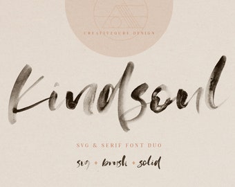 Kindsoul SVG Font Duo: Modern Calligraphy, Serif (Digital Download)