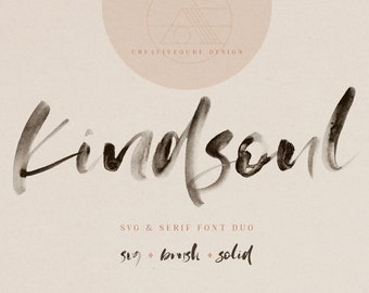 SVG Font, Modern Calligraphy, Digital Fonts, Wedding Font, Invitation Font, Script Font, Digital Download, Serif, Kindsoul