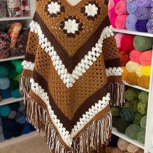woman poncho gift for woman girls hippie boho poncho crocheted pattern poncho pullover poncho