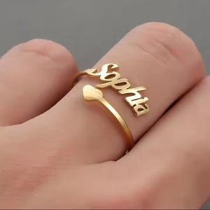 Personalisierte Name Ring, Benutzerdefinierte herzförmige verstellbare Ring, Edelstahl Versprechen Ring, personalisierte Schmuck Geschenk für sie, Name Ringe Frauen