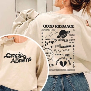 Gracie Abrams Tracklist T Shirt, Abrams Double Side Sweatshirt, The Good Riddance Tour Hoodie, Asthectic Abrams Shirt Gift For music Fan image 1