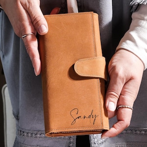 Personalized Wallet For Women, Custom Engraved Genuine Leather Wallet, Ideal Gift For Mom, Girlfriend, Sister, Wife, Birthday and Christmas