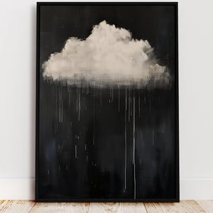Cloud Wall Art Dark Moody Moody Wall Art Cloud Print Cottagecore Print Gothic Wall Art Farmhouse Decor Minimalist Art Gothic Wall Art