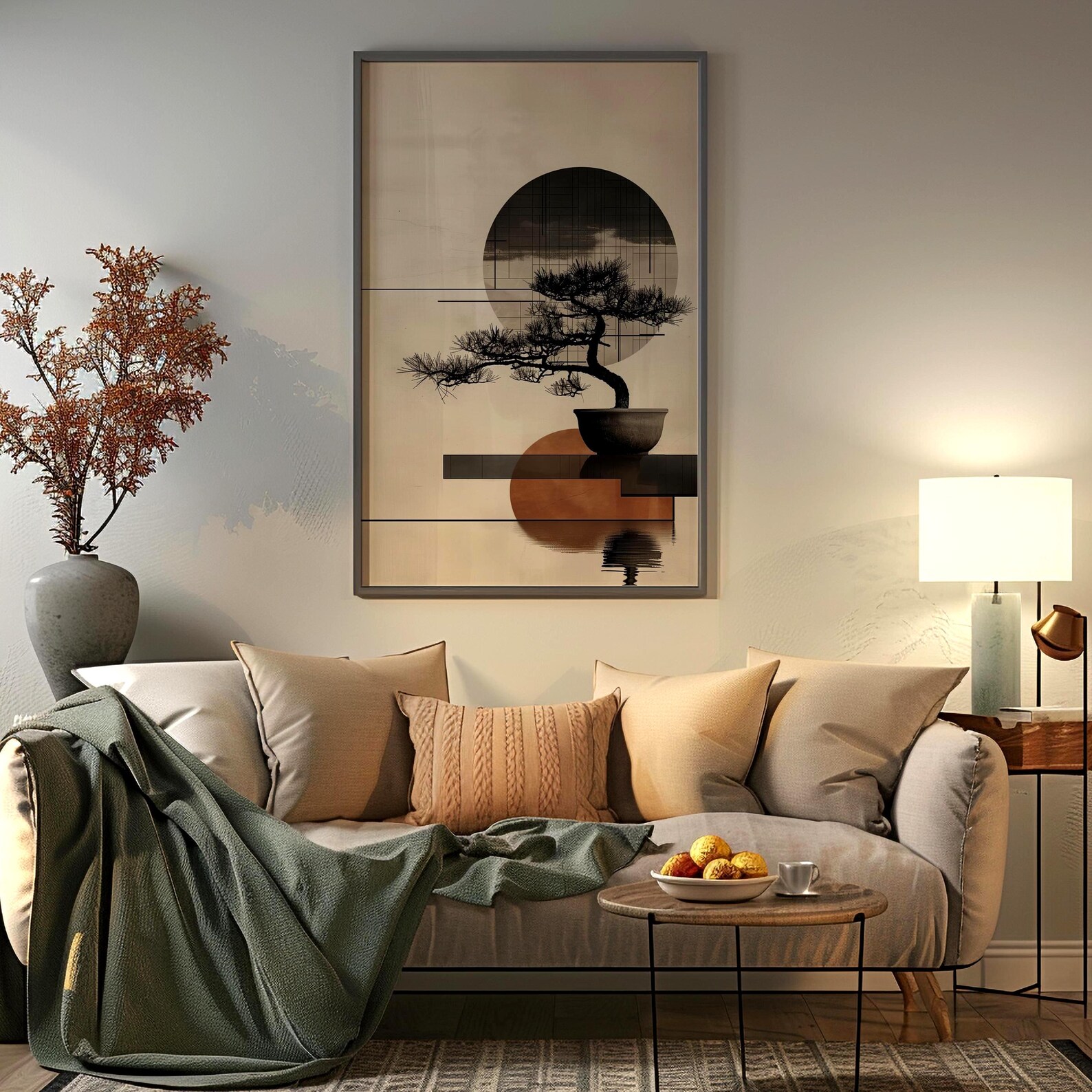 Minimalist Bonsai Wall Art Japanese Wabi Sabi Print Zen Abstract Tree ...