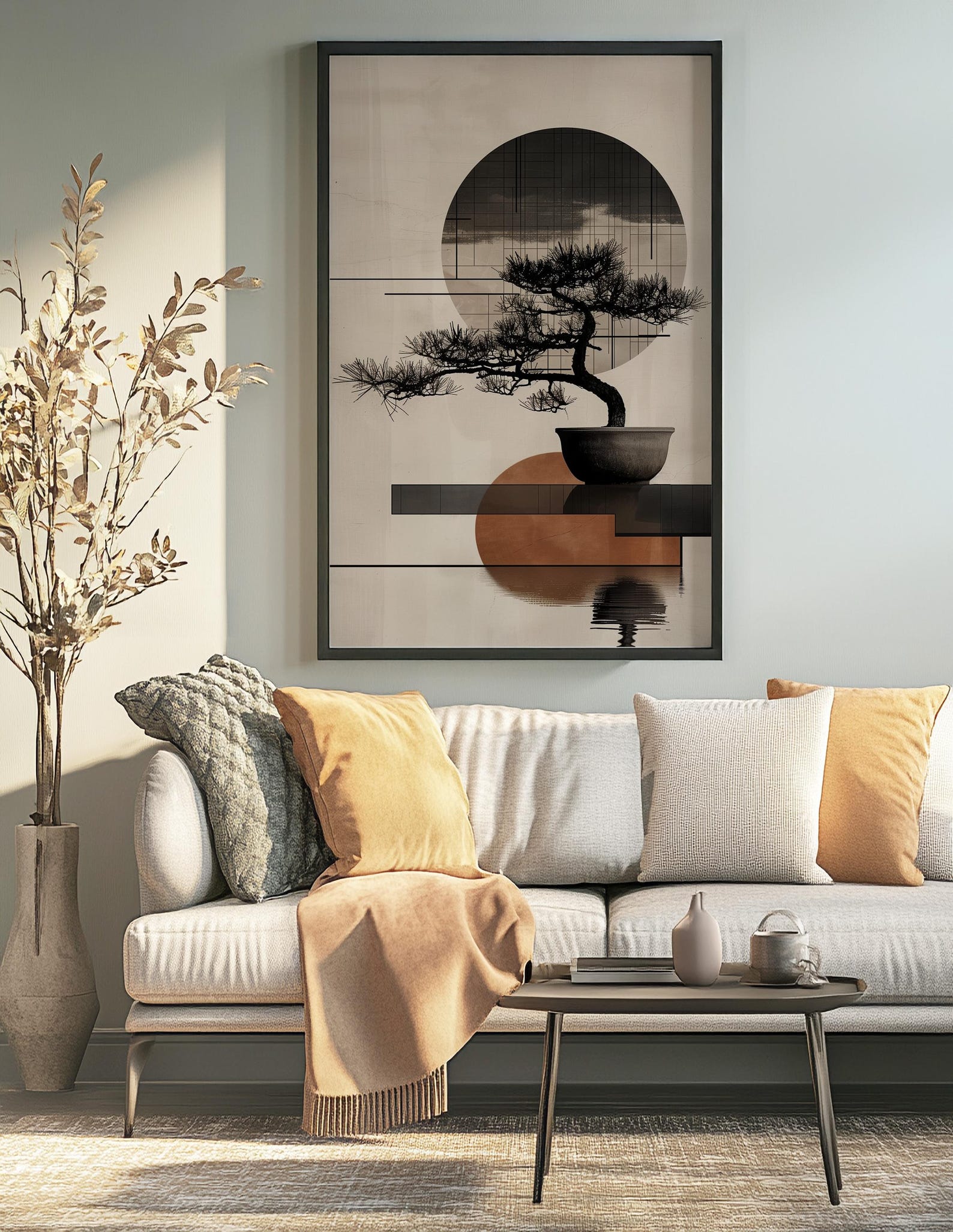 Minimalist Bonsai Wall Art Japanese Wabi Sabi Print Zen Abstract Tree ...