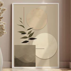 Minimalistisches Poster Wabi Sabi Wandkunst Zen Print Japandi Poster Neutral Beige und Sage Wanddekor Abstraktes Japandi Wandkunst Minimalistische Arte