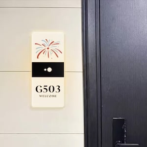 Custom Illuminated Door Number Sign Acrylic Welcome Door Sign Quick Installation Personalized Address Signs Housewarming Gift Home Decor
