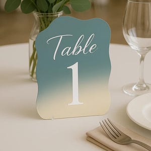 Custom Gradient Color Acrylic Table Numbers/Colorful Acrylic Signs/Wedding Table Decor/Gold Table Numbers/Wedding Signs/Engagement Favors