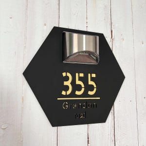 Custom Frosted Hollowing Solar Door Sign｜Custom Address Plate｜LED Light Door Sign｜ Acrylic Cutting and Engraving｜Night Visible Door Sign