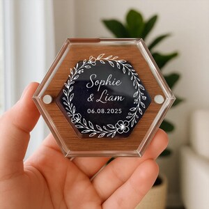 Personalized Wedding Ring Box-Custom Ring Box-Walnut Jewelry Box-Wedding Gifts for Couples-Personalized Engagement Keepsakes-Gifts for Her