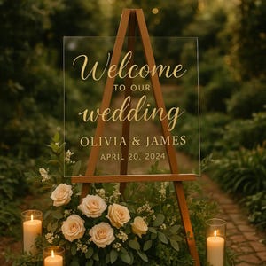 Custom Wedding Welcome Signs / Personalized Frosted Arched Acrylic Signs / Clear Acrylic Wedding Decor /Wedding Signs / Modern Wedding Signs