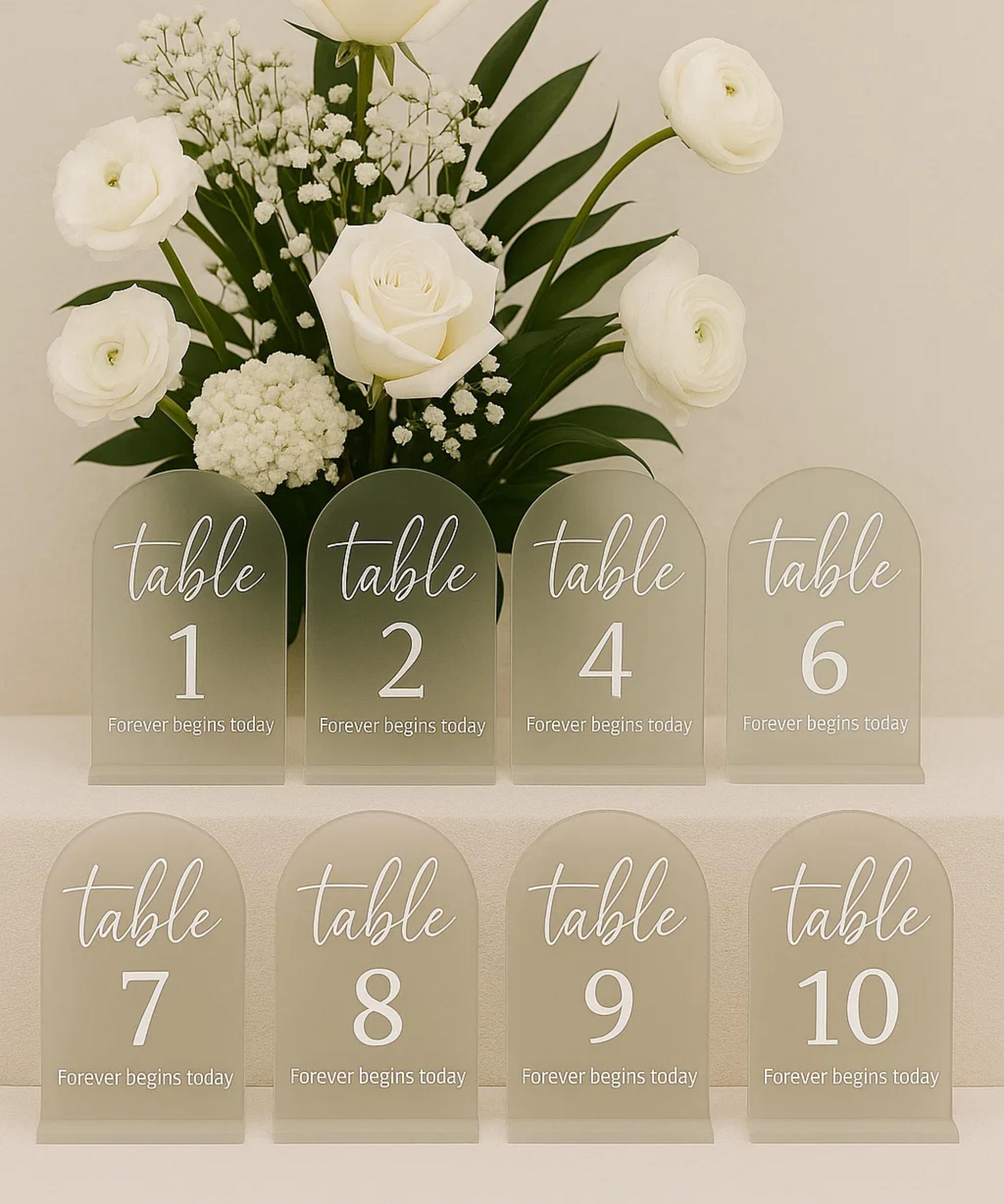 Party Favors Arch Table Signs, Personalized Custom Table Numbers ...