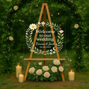 Custom Wedding Welcome Sign, Modern Simple Wedding Welcome Sign, Personalized Acrylic Wedding Sign, Wedding Decor Supplies,Gifts for Her