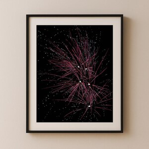 Fireworks Wall Art – Colorful Spark Burst Against Night Sky, Festive Celebration Photography - Digital Download