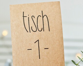 Tischnummern EMILIA - Kraftpapier