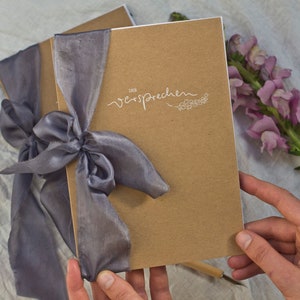 Gelübde Heft JAYDE - weiß auf Kraftpapier - Eheversprechen Ihr Versprechen und Sein Versprechen Wedding Vows, boho, elegant, minimalistisch