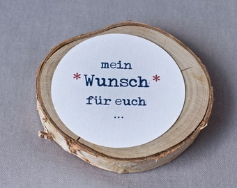 12 Tischkarten rund "Wunsch für Euch" aus strukturiertem Papier