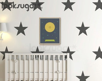 Large Star Decals . Star Wall Decals . Nursery Star Decals . 10 inch Star Wall Stickers . Children Wall Decal . AP0056TR