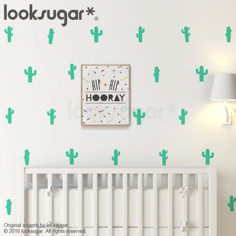 Cactus Wall Decal Cactus Sticker Cactus Decor for Nursery Etsy