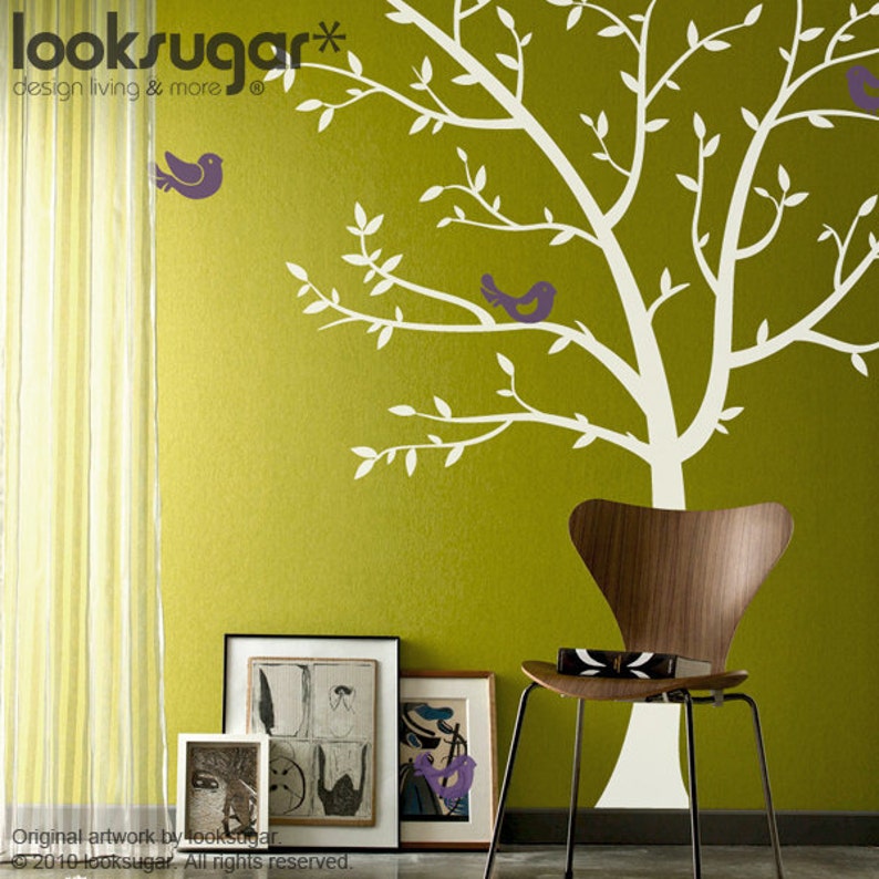 Wall Decal White Tree Tree Decal Tree Wall Stickers Etsy