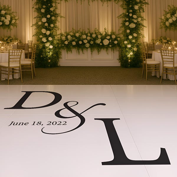 Custom Event Décor - Wedding Dance Floor Decal - Elegant Personalized Reception Sticker - Custom Backdrop Sign & Wedding Gift Décor