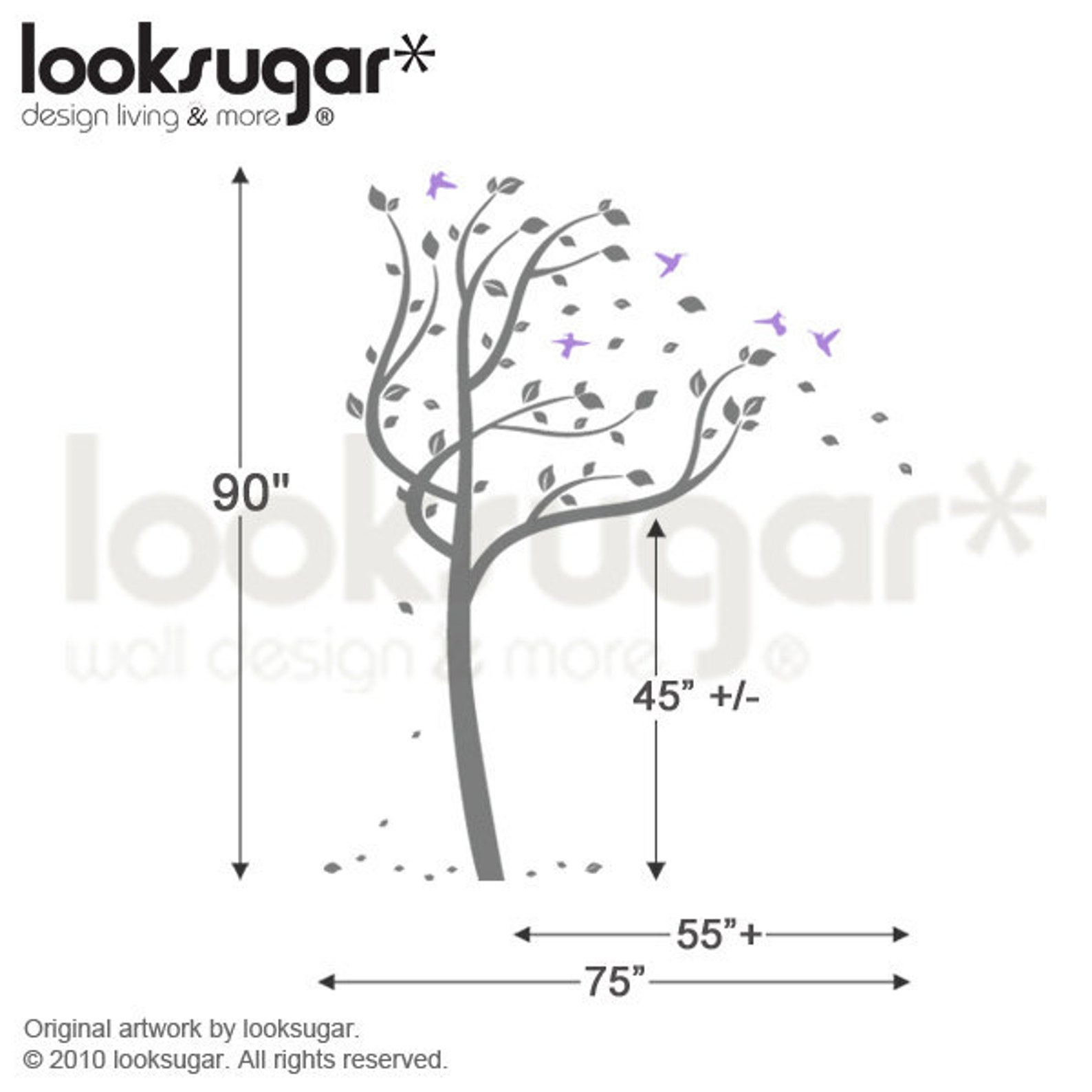 Tree Wall Decals Tree Decal With Birds Decal Hummingbirds Etsy