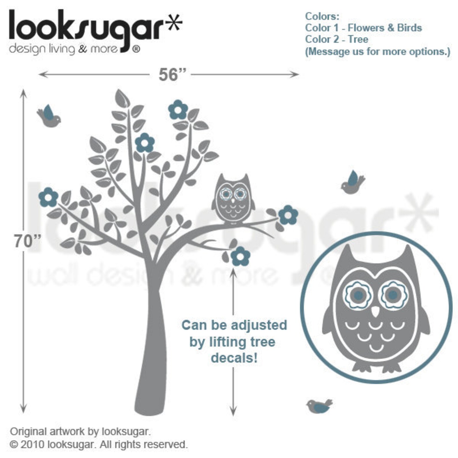 Nursery Wall Decal Owl Tree Wall Decal Tree Wall Decal Etsy