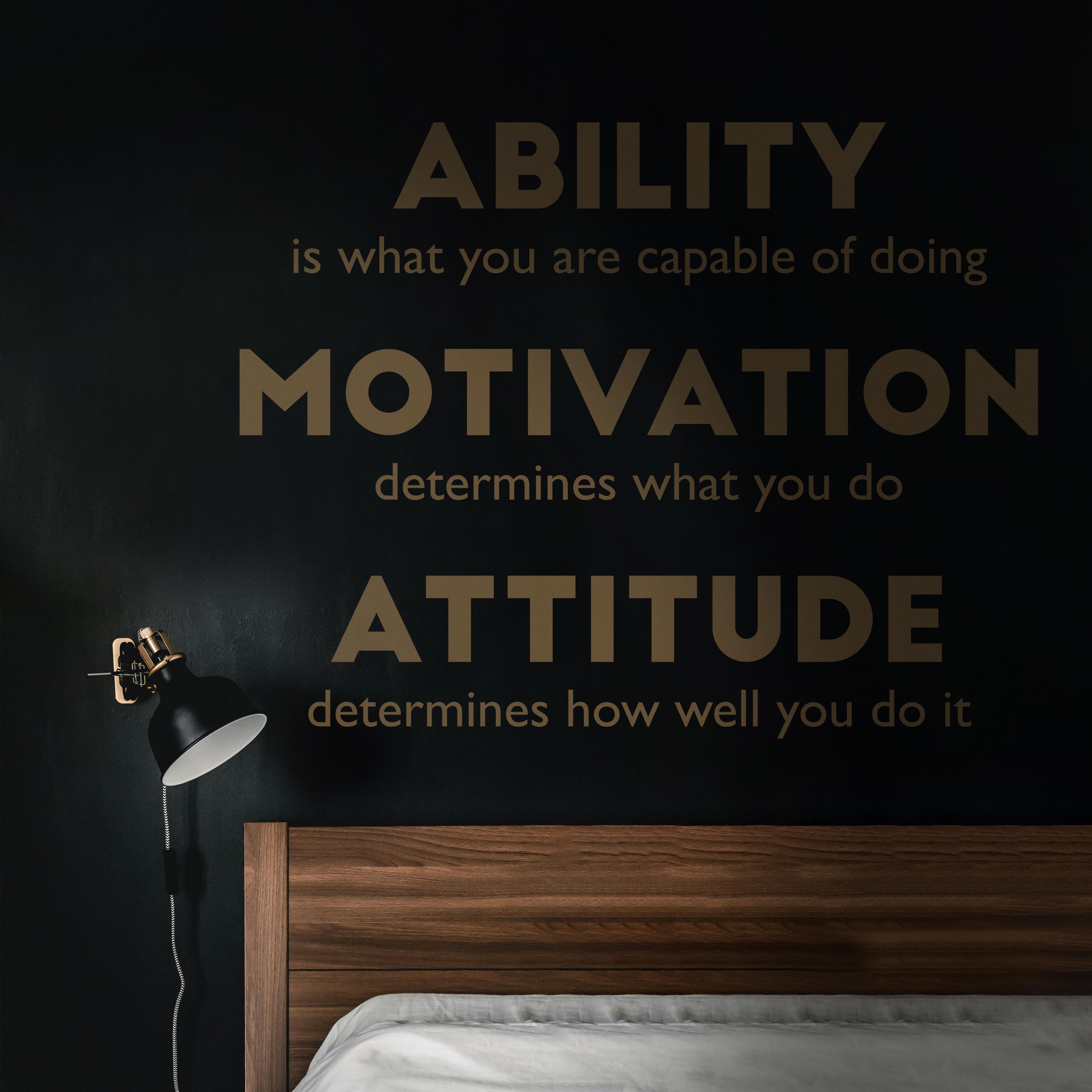 Inspirational Phrase Ability Motivation Attitude Vinyl Wall Decal . GYM ...